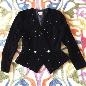 Vintage Velvet Pearl Jacket